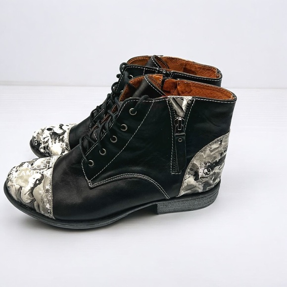 Portofino Women’s Black and White Print Ankle Boots Size 38 EU - Picture 2 of 10